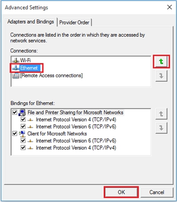 Windows 10: Internet does not connect via cable