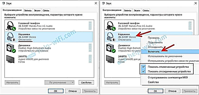 Būsena „Ryšys nutrauktas“ ir „Prijungtas balsas“ šalia „Bluetooth“ ausinių sistemoje „Windows 10“