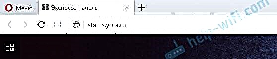 Status.yota.ruおよび10.0.0.1-Yotaモデム設定と個人アカウントを入力します
