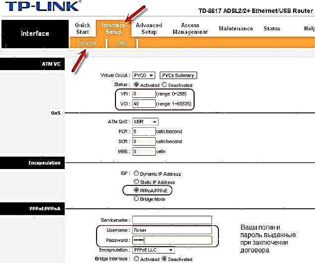 Internet prek TP-LINK TD-8817 je prenehal delovati. Internetna lučka ne sveti