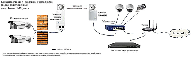 PowerLine 어댑터를 통해 여러 IP 카메라 연결